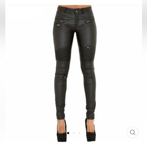 Black Faux Leather Pants